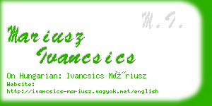 mariusz ivancsics business card